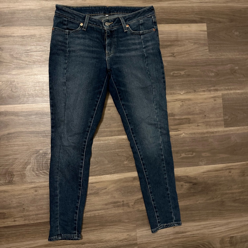 Levi Womens Denim Jeans with Detail Strip Hem